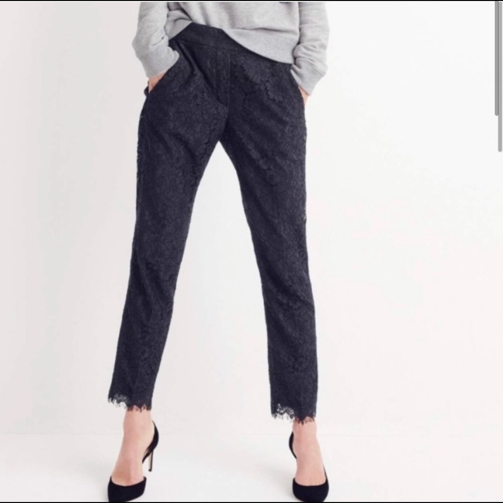 J. Crew Black Lace Easy Pant